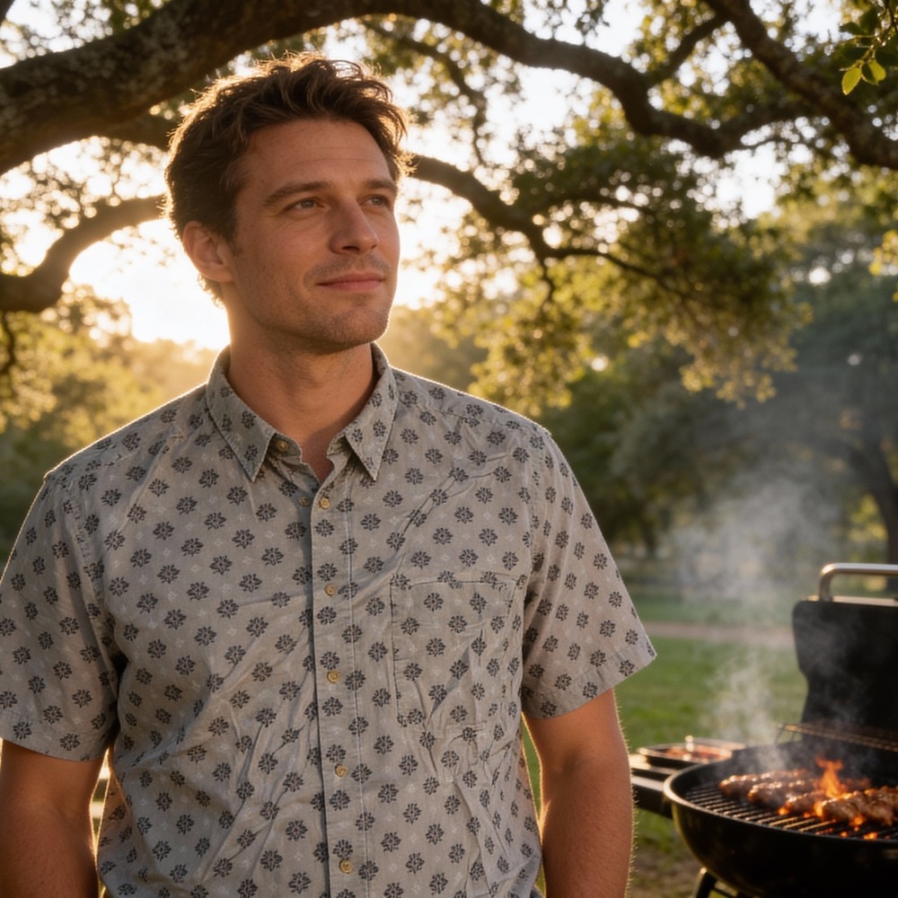 Men's Gray Patterned Shirt